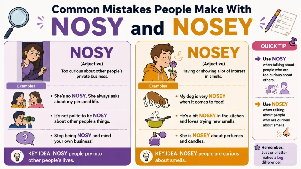 Common Mistakes People Make With Nosy and Nosey
