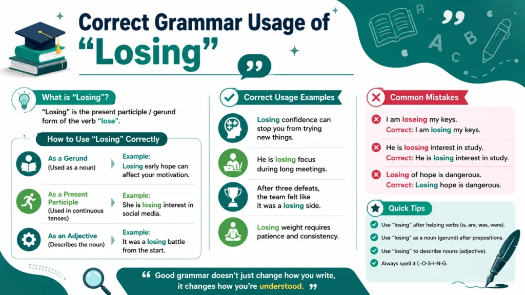 Correct Grammar Usage of “Losing”