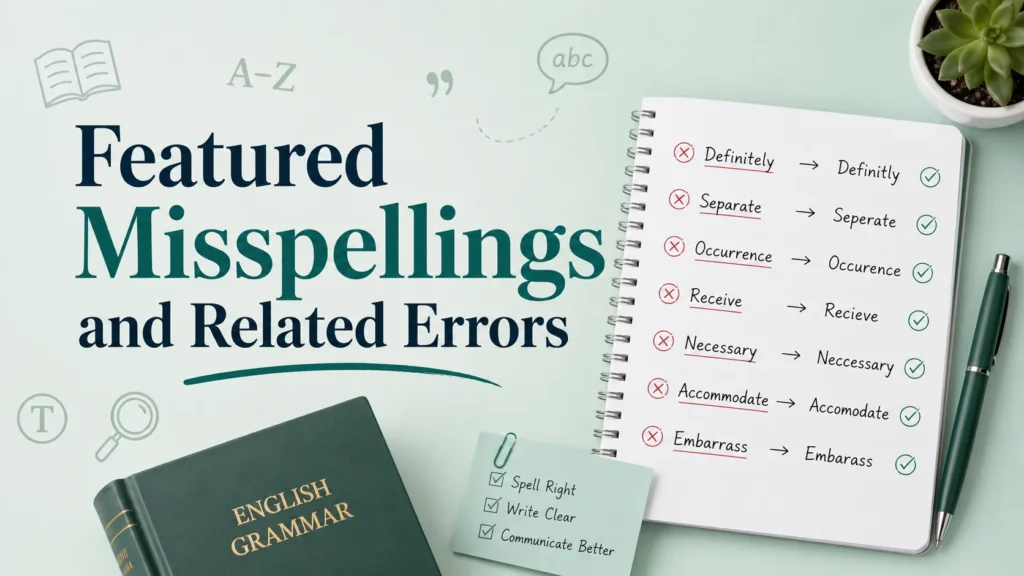 Featured Misspellings and Related Errors