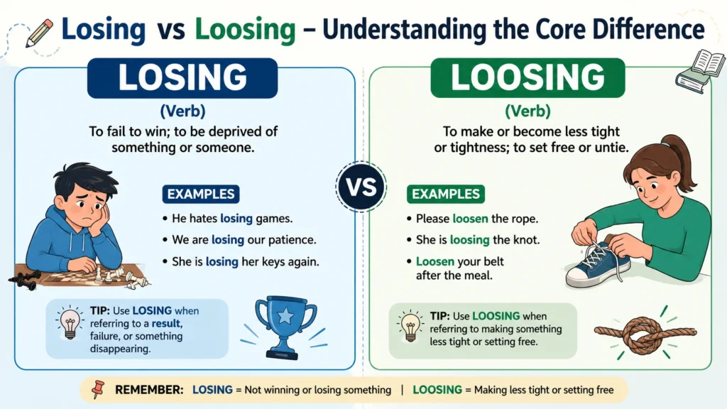 Losing vs Loosing – Understanding the Core Difference