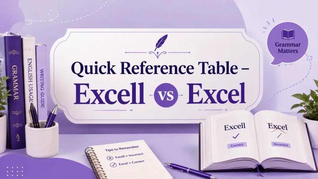 Quick Reference Table – Excell vs Excel