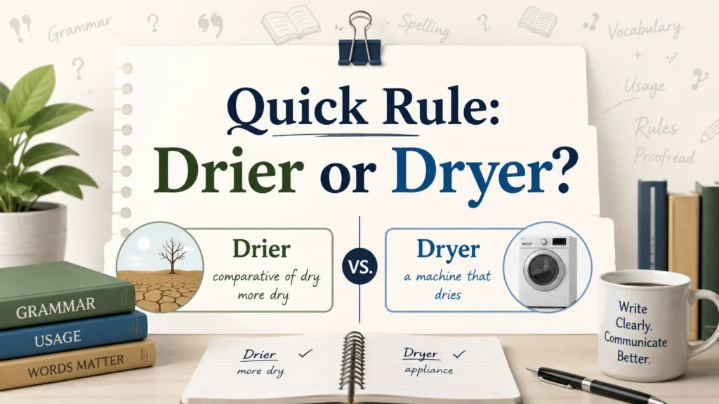Quick Rule: Drier or Dryer?