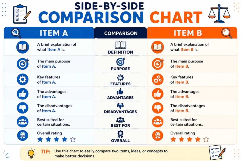 Side-by-Side Comparison Chart