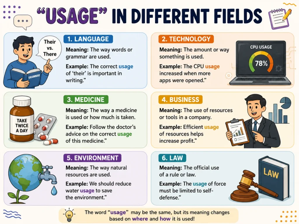 “Usage” in Different Fields