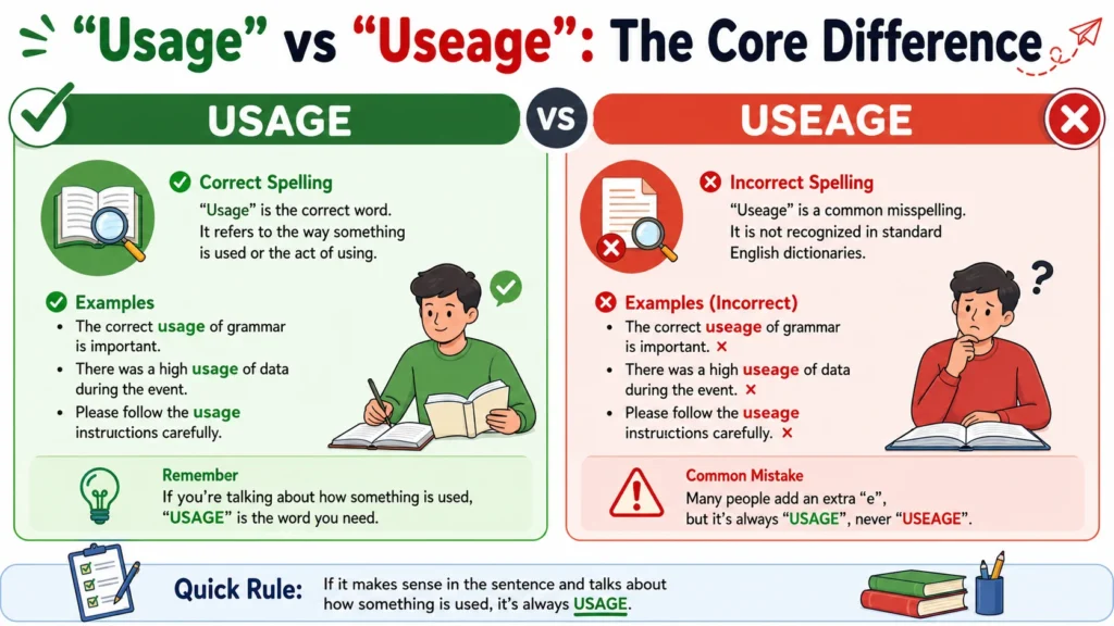 “Usage” vs “Useage”: The Core Difference