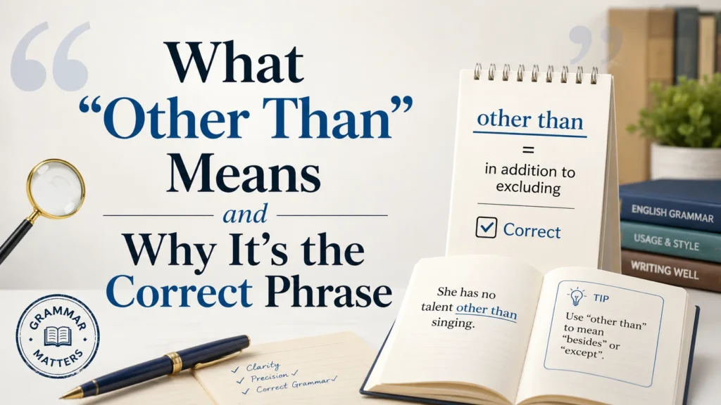 What “Other Than” Means and Why It’s the Correct Phrase