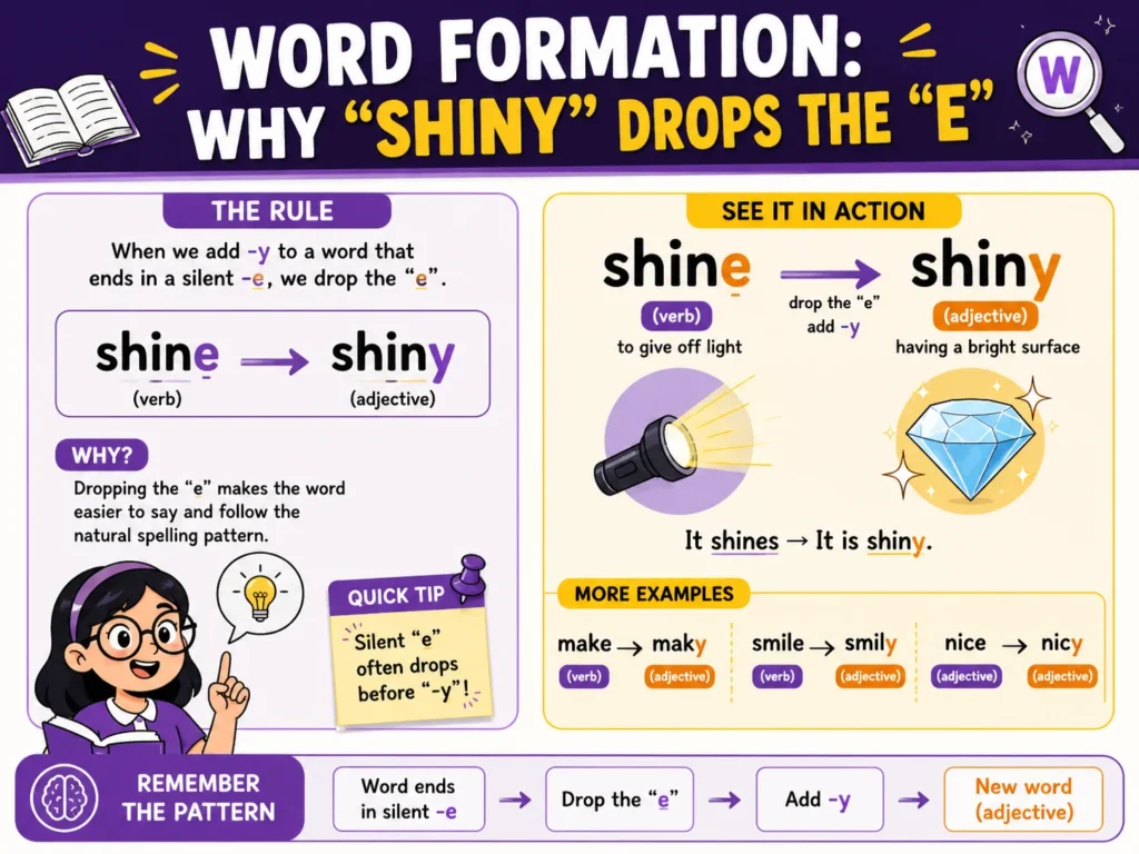 Word Formation: Why “Shiny” Drops the “E”