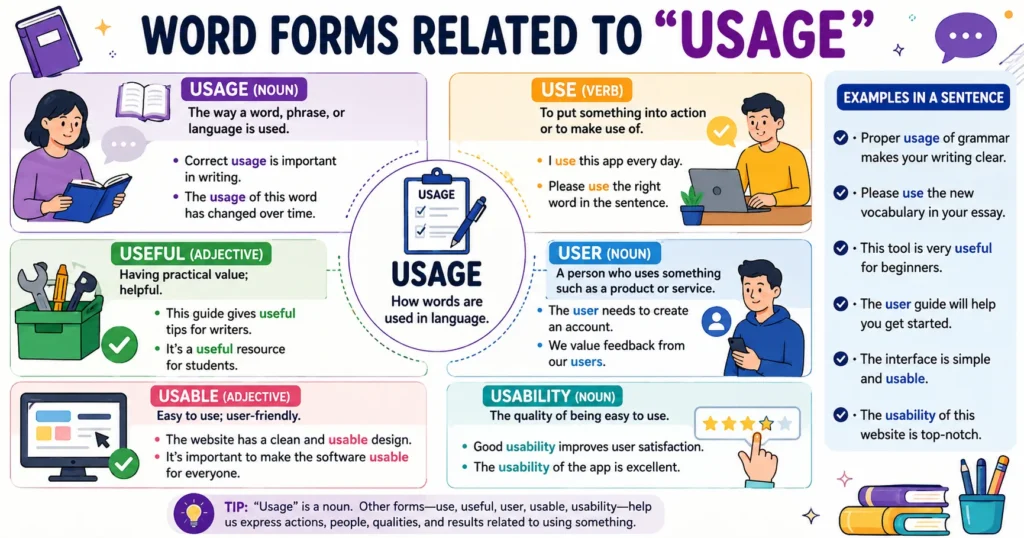 Word Forms Related to “Usage”
