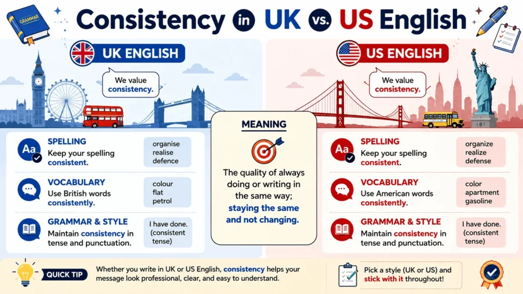 Consistency in UK vs. US English
