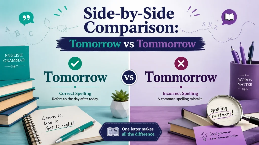 Side-by-Side Comparison: Tomorrow vs Tommorrow