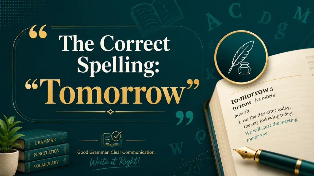 The Correct Spelling: “Tomorrow”