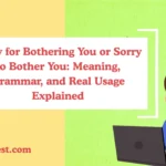 Sorry for Bothering You or Sorry to Bother You: Meaning, Grammar, and Real Usage Explained