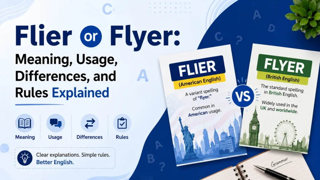 Flier or Flyer: Meaning, Usage, Differences, and Rules Explained