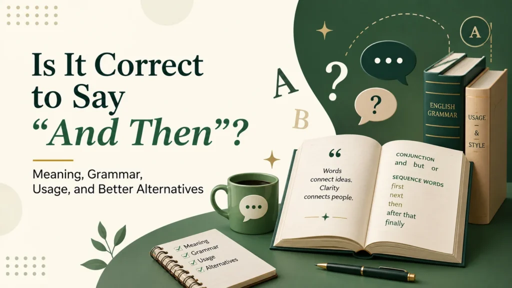 Is It Correct to Say “And Then”? Meaning, Grammar, Usage, and Better Alternatives